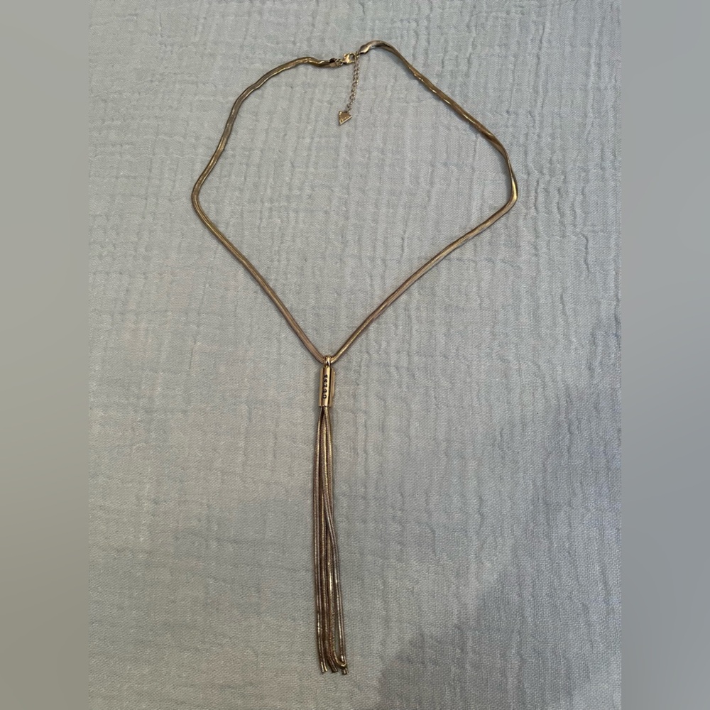 Guess Gold Lariat Necklace